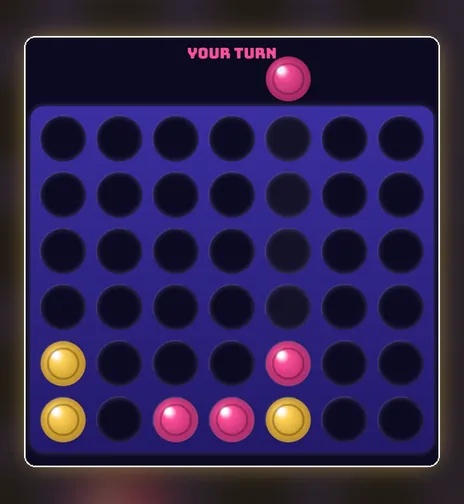 Connect Four game screen on PlayNovarc