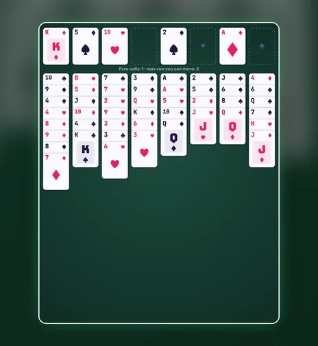 FreeCell game screen on PlayNovarc
