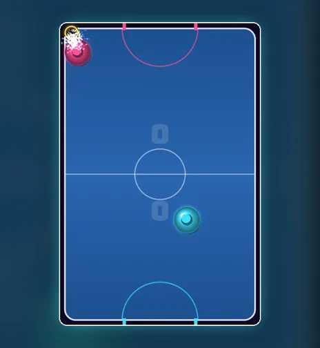Air Hockey game screen on PlayNovarc