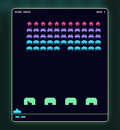 Alien Invasion game screen on PlayNovarc