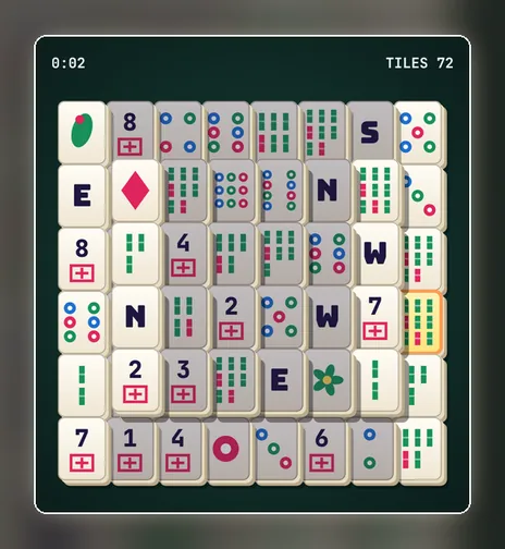 Mahjong Tiles game screen on PlayNovarc